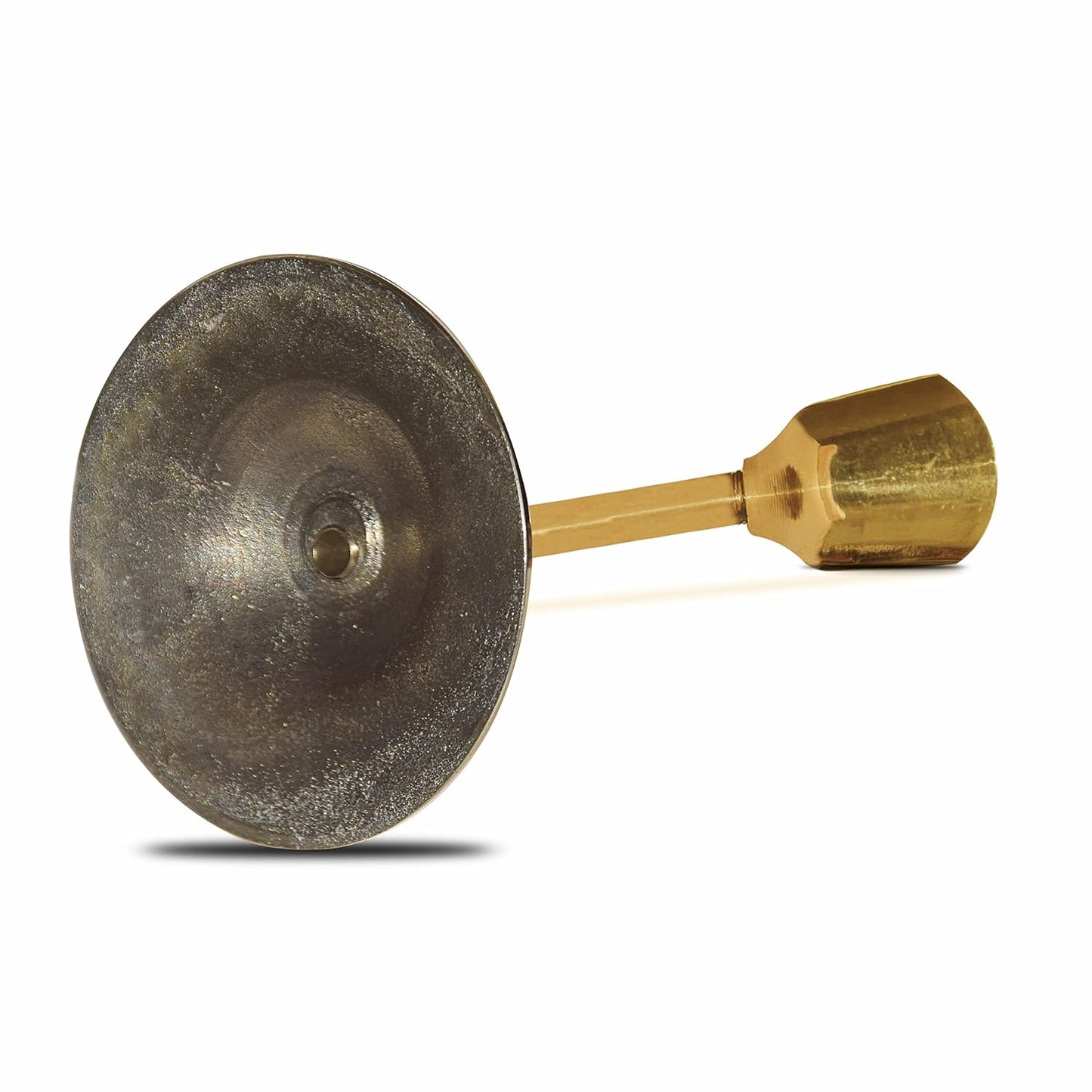 Pure Source India Heavy Weight Brass Taper Candle Stand, 4.5 Inch Gold Candle Holder | Traditional Brass Candle Stand for Home Decor, Table Decoration, Diwali, Wedding & Gifting