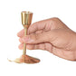 Pure Source India Heavy Weight Brass Taper Candle Stand, 4.5 Inch Gold Candle Holder | Traditional Brass Candle Stand for Home Decor, Table Decoration, Diwali, Wedding & Gifting