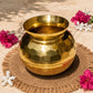 Pure Source India Diamond Cut Brass Lota for Puja | Brass Kalash 500 ML | 4 Inch Gold Finish Traditional Pooja Lota | Hindu Religious Pooja Item & Home Temple Decoration