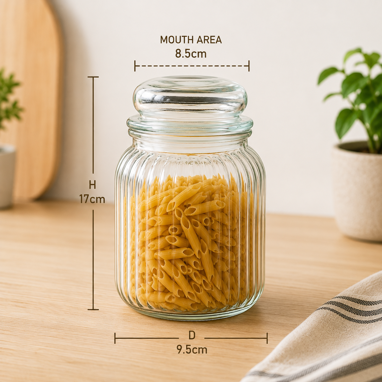 Pure Source India Glass Storage Jar - 1000 Ml, Transparent