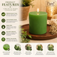 Pure Source India Scented Pillar Candle (3X3 INCH) Decorative Candle for Living Room, Diwali Decor, Gifting, Spa & Meditation (Lemongrass)