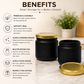 Black Colored Frosted Glass Jar Container with Airtight and Rust Resistance Metal Lid, 150 Gm