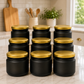 Black Colored Frosted Glass Jar Container with Airtight and Rust Resistance Metal Lid, 150 Gm