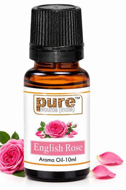 Pure Source India English Rose Aroma Oil | Premium Fragrance Oil for Diffuser, Aromatherapy, Meditation, Candles, Soap Making, Humidifier & Home Air Freshener