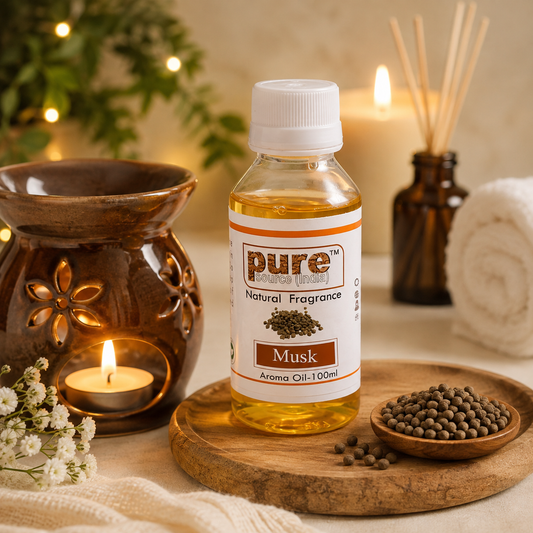 Pure Source India Musk Aroma Oil 100ml – Pure Essential Oil Blend | Undiluted Fragrance Oil for Diffuser, Aromatherapy, Massage, Humidifier, Potpourri, Candle & Soap Making