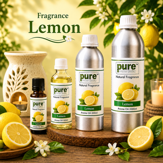Pure Source India Lemon Aroma Oil | Premium Fragrance Oil for Diffuser, Aromatherapy, Meditation, Candles, Soap Making, Humidifier & Home Air Freshener