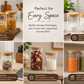 Pure Source India Premium 1 Litre Borosilicate Glass Storage Jar with Airtight Wooden Lid | Food-Safe Clear Container for Honey, Jam, Pickles, Spices, Dry Fruits, Tea, Coffee & Kitchen Pantry Storage