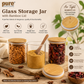Pure Source India Premium 1 Litre Borosilicate Glass Storage Jar with Airtight Wooden Lid | Food-Safe Clear Container for Honey, Jam, Pickles, Spices, Dry Fruits, Tea, Coffee & Kitchen Pantry Storage