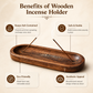 Natural Wood Incense Holder and Ash Catcher