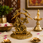 Radha Krishna Brass Look Idol Under Tree with Peacocks, Hindu Spiritual Statue for Home Decor & Gift, 8 Inch