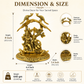 Radha Krishna Brass Look Idol Under Tree with Peacocks, Hindu Spiritual Statue for Home Decor & Gift, 8 Inch