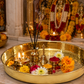 Pure Source India Pure Brass Hammered Thali/Tray, Heavy Weight Dinner Plate, Gold, Round, Pack of 1