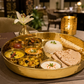Pure Source India Pure Brass Hammered Thali/Tray, Heavy Weight Dinner Plate, Gold, Round, Pack of 1