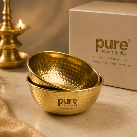 Pure Source India Hammered Brass Bowl, 100 ML