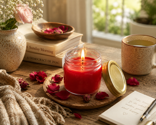 Pure Source India Scented Mini Glass Jar Candle 30 Gram Each Set of 12 pcs with Rose Fragrance