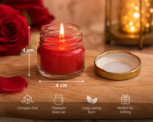 Pure Source India Scented Mini Glass Jar Candle 30 Gram Each Set of 12 pcs with Rose Fragrance