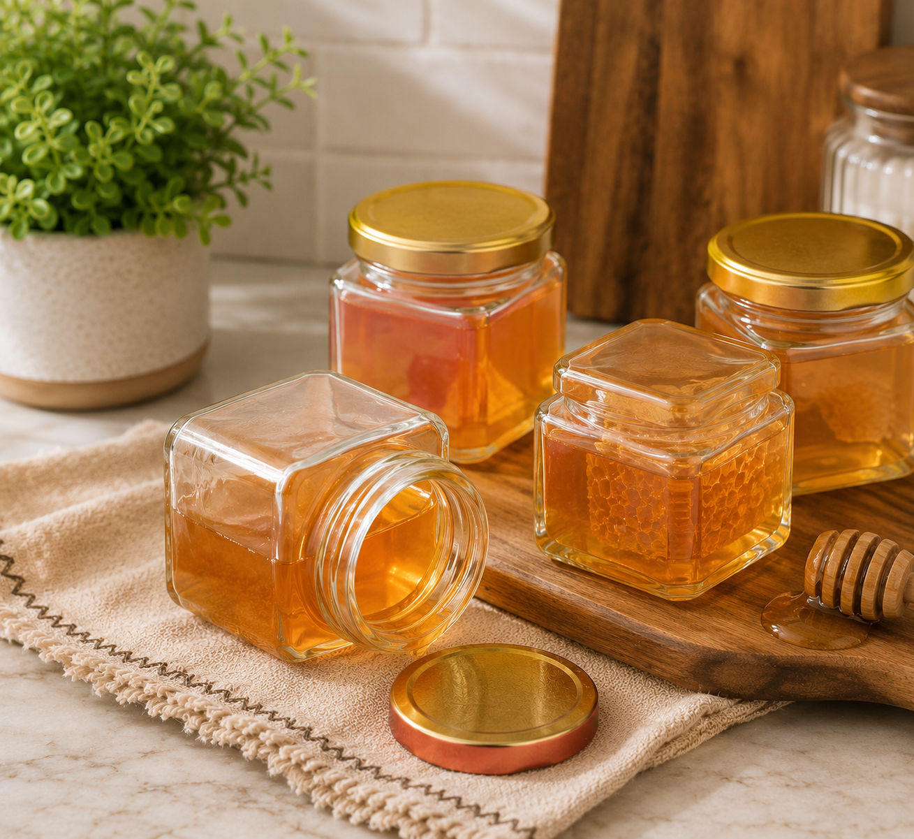 Pure Source India Crystal Clear Glass Jar Container Airtight Food Safe BPA Free, Multi-Purpose Jars – 100 Gm
