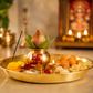 Landslide Handmade Brass Thali for Puja (Gold, 10 Inch)