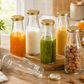 Pure Source India 200 ML Clear Glass Milk, Water and Juice Bottle with Airtight & Leak Proof Cap