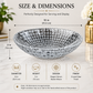 Pure Source India Glass Floral Fruit Bowl for Dining Table Decoration, Home Decor & Gifting Purpose- 1 Piece, Transparent, 10 Inch