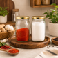 Square Glass Storage Jar 250gm with Golden Lid | Airtight Kitchen Containers for Spices, Pulses, Sugar & Dry Fruits
