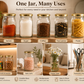 Square Glass Storage Jar 250gm with Golden Lid | Airtight Kitchen Containers for Spices, Pulses, Sugar & Dry Fruits