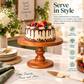 Pure Source India Natural Wooden Cake Stand & Serving Platter – 10 x 6 Inch