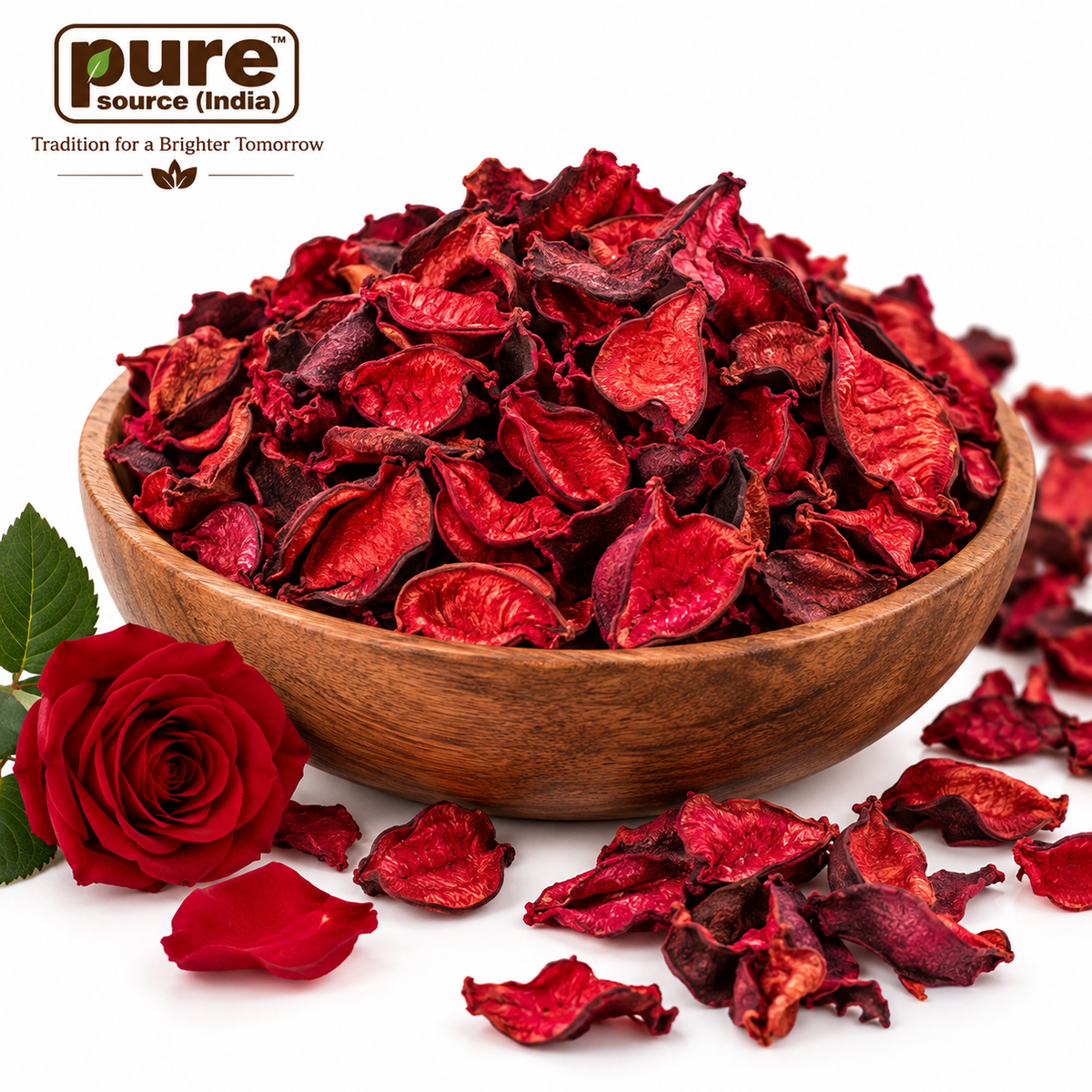 Pure Source India Red Rose Potpourri, 1 KG – Premium Dried Flower Potpourri for Home Décor, Fragrance & Gift Hampers
