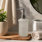 Pure Source India 150 ML Frosted Glass Soap Dispenser Bottle with Pump | Chrome Finish Liquid Hand Wash Dispenser for Bathroom, Kitchen & Sink