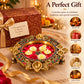 Pure Source India Heavy Brass Urli Bowl with Diya Holders & Hanging Bells, Traditional Indian Decorative Centerpiece, Floating Flower & Candle Bowl, Pooja Home Décor, 26.5 × 24 × 9 cm