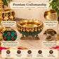 Pure Source India Premium Brass Urli Bowl for Home Décor, Indian Decorative Bowl with Embellished Design | Floating Flower & Candle Centerpiece for Diwali, Pooja, Weddings & Festive Décor