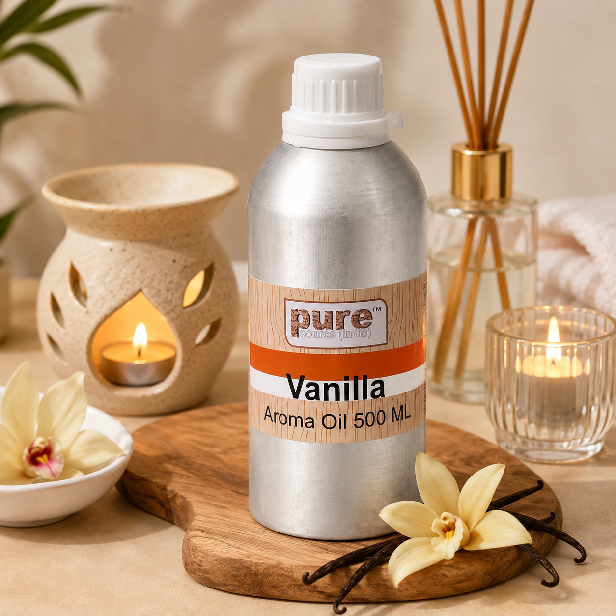 Pure Source India Vanilla Aroma Oil | Premium Fragrance Oil for Diffuser, Aromatherapy, Meditation, Candles, Soap Making, Humidifier & Home Air Freshener