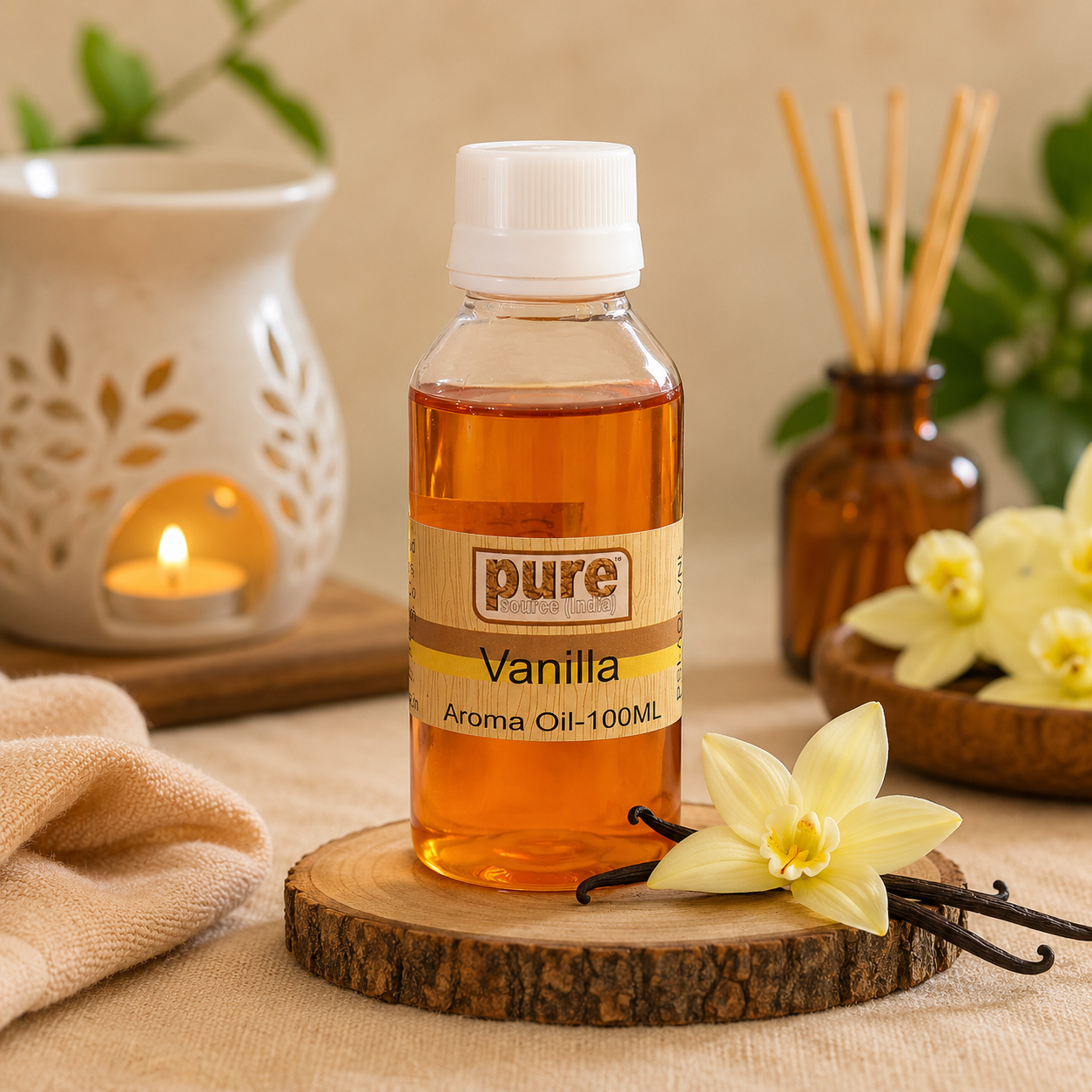 Pure Source India Vanilla Aroma Oil | Premium Fragrance Oil for Diffuser, Aromatherapy, Meditation, Candles, Soap Making, Humidifier & Home Air Freshener