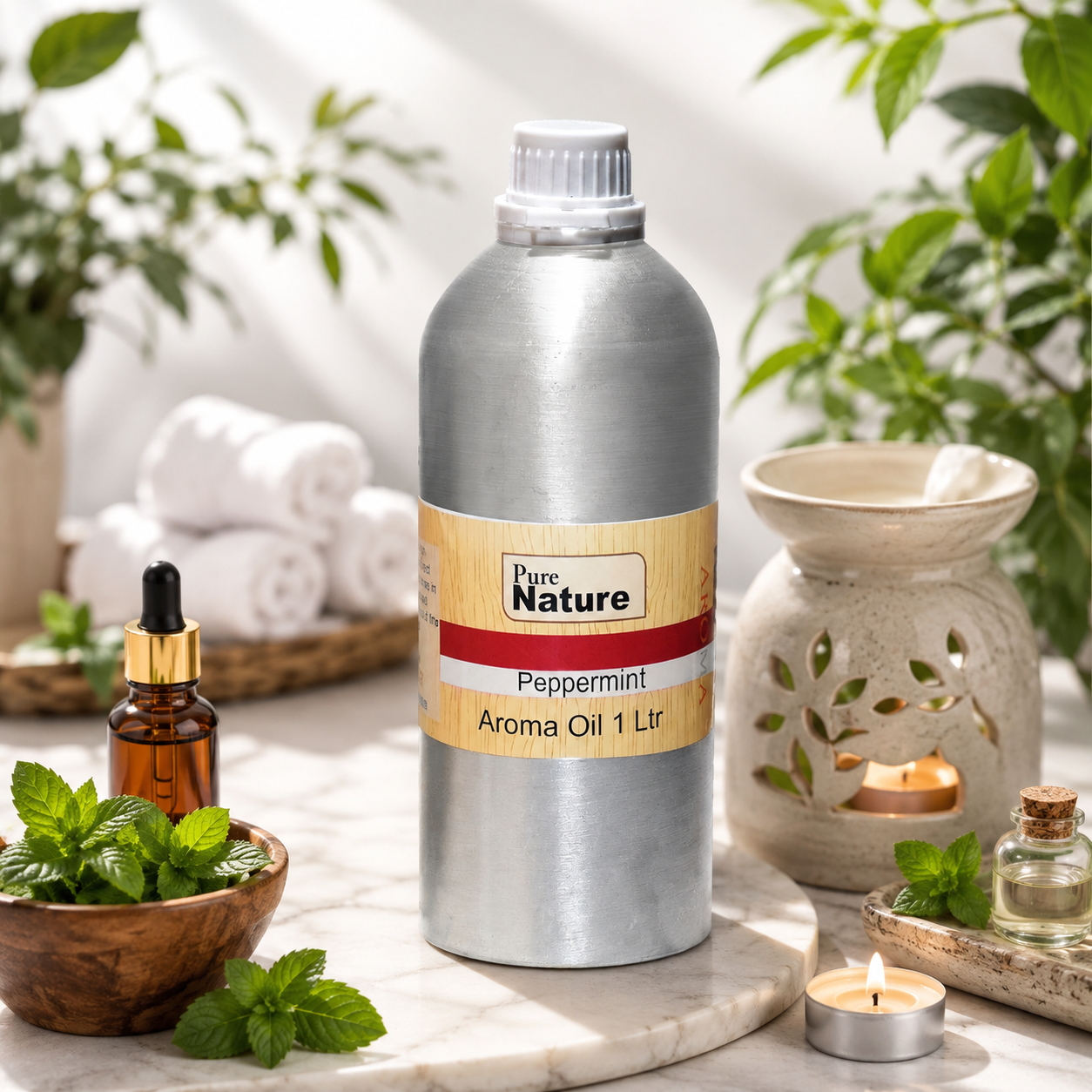 Pure Source India Peppermint Aroma Oil | Premium Fragrance Oil for Diffuser, Aromatherapy, Meditation, Candles, Soap Making, Humidifier & Home Air Freshener