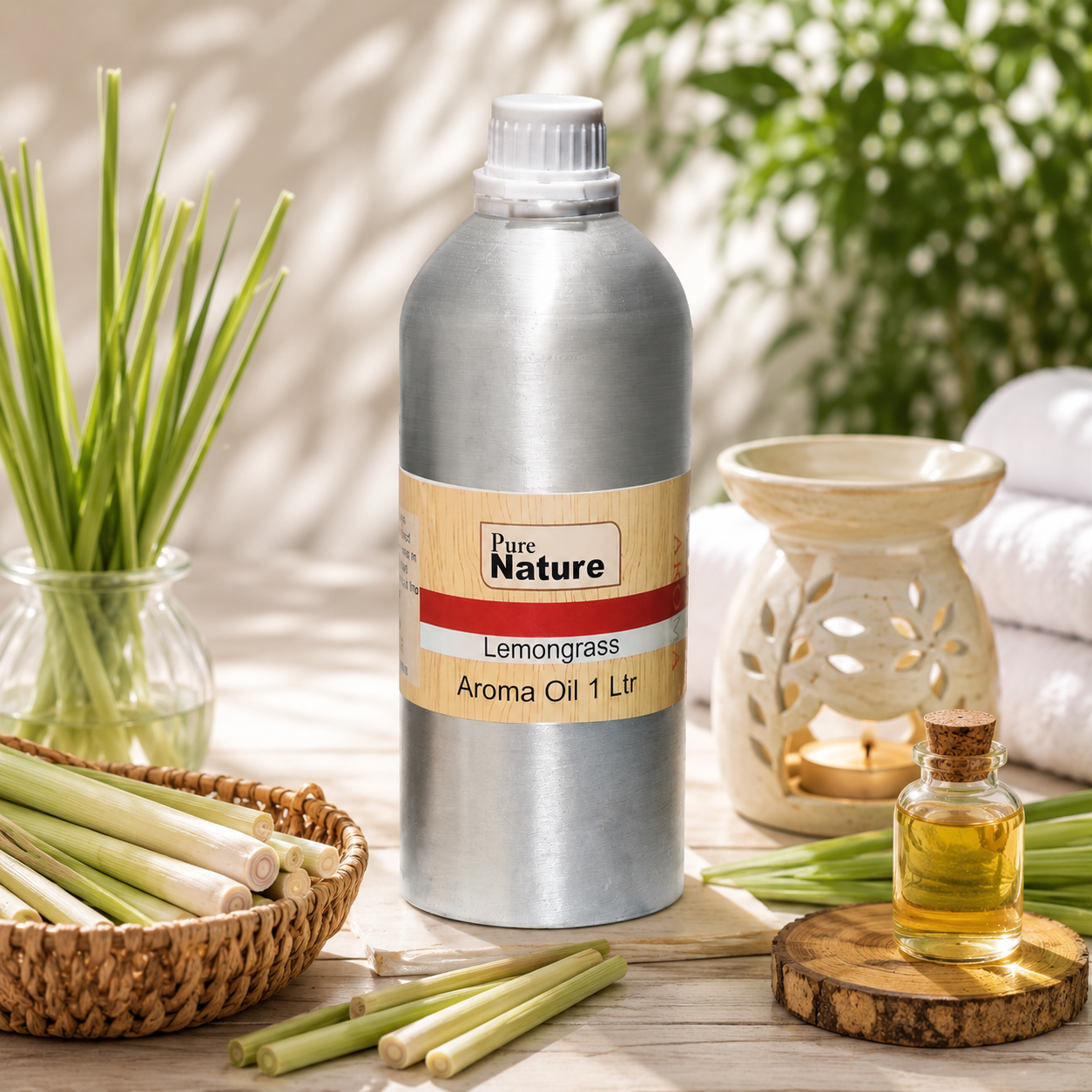 Pure Source India Lemongrass Aroma Oil | Premium Fragrance Oil for Diffuser, Aromatherapy, Meditation, Candles, Soap Making, Humidifier & Home Air Freshener