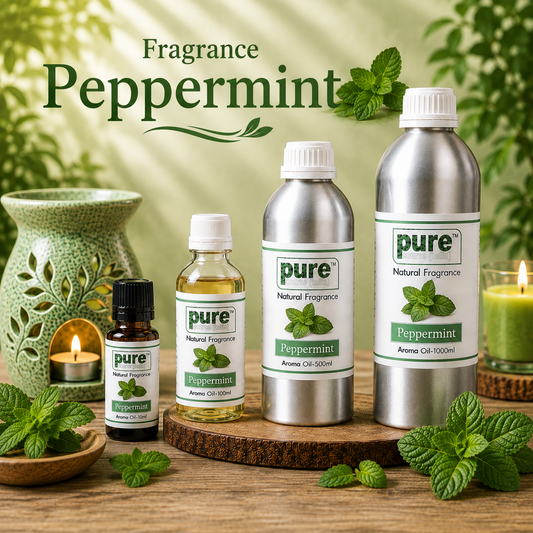 Pure Source India Peppermint Aroma Oil | Premium Fragrance Oil for Diffuser, Aromatherapy, Meditation, Candles, Soap Making, Humidifier & Home Air Freshener