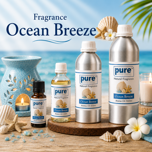 Pure Source India Ocean Breeze Aroma Oil | Premium Fragrance Oil for Diffuser, Aromatherapy, Meditation, Candles, Soap Making, Humidifier & Home Air Freshener