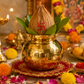 Pure Source India Diamond Cut Brass Lota for Puja | Brass Kalash 1000 ML | 5.5 Inch Gold Finish Traditional Pooja Lota | Hindu Religious Pooja Item & Home Temple Decoration