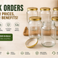 Pure Source India 500g Round Glass Jar with Gold Lug Cap | Airtight Food Storage Container | Glass Jar for Honey, Jam, Pickles, Spices, Sauces & Preserves | Bulk & Wholesale Packaging