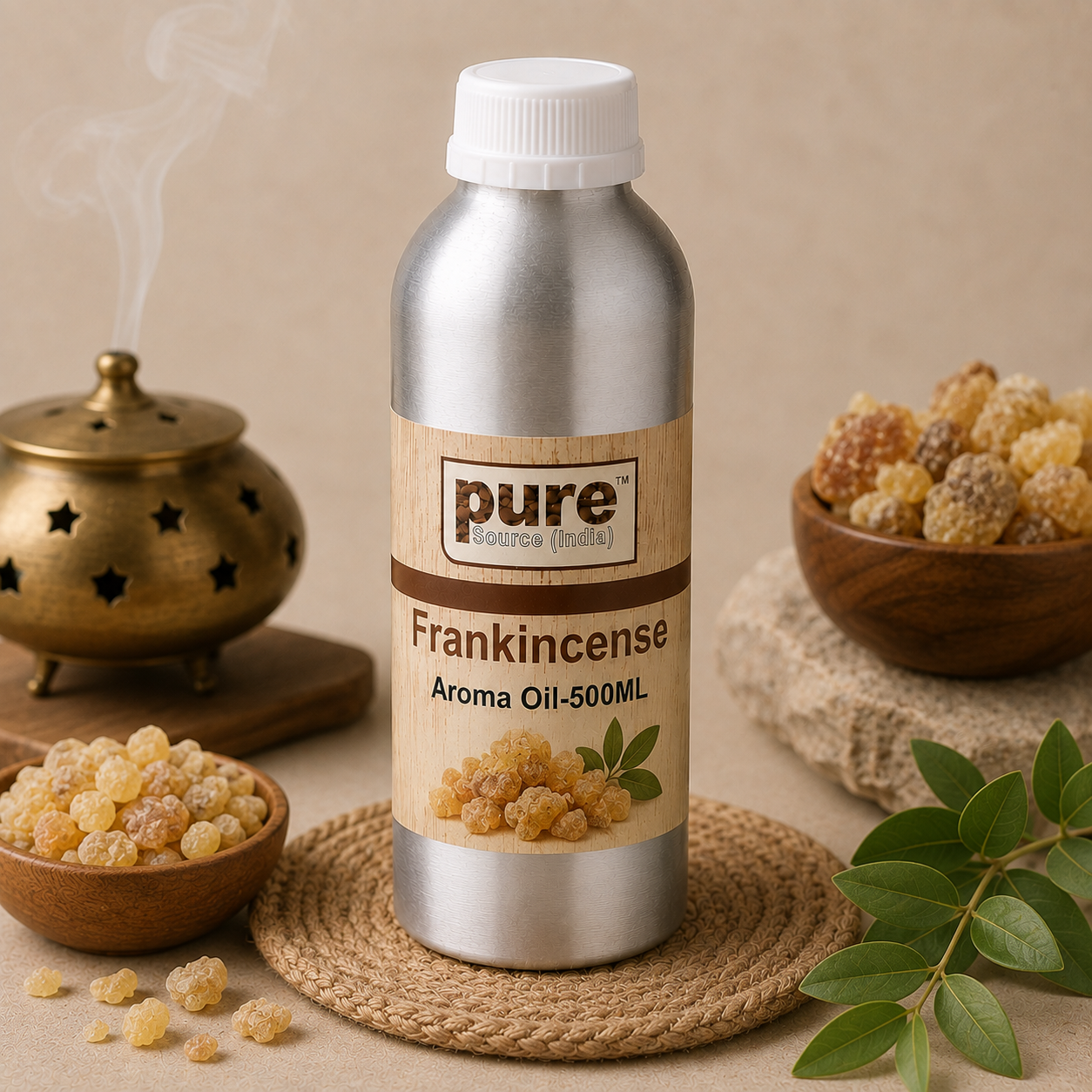 Pure Source India FRANKINCENSE Aroma Oil | Premium Fragrance Oil for Diffuser, Aromatherapy, Meditation, Candles, Soap Making, Humidifier & Home Air Freshener