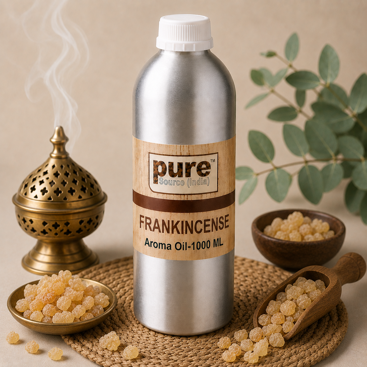 Pure Source India FRANKINCENSE Aroma Oil | Premium Fragrance Oil for Diffuser, Aromatherapy, Meditation, Candles, Soap Making, Humidifier & Home Air Freshener