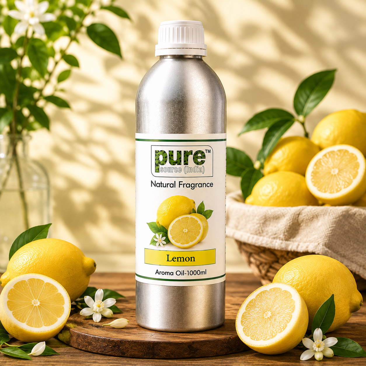 Pure Source India Lemon Aroma Oil | Premium Fragrance Oil for Diffuser, Aromatherapy, Meditation, Candles, Soap Making, Humidifier & Home Air Freshener
