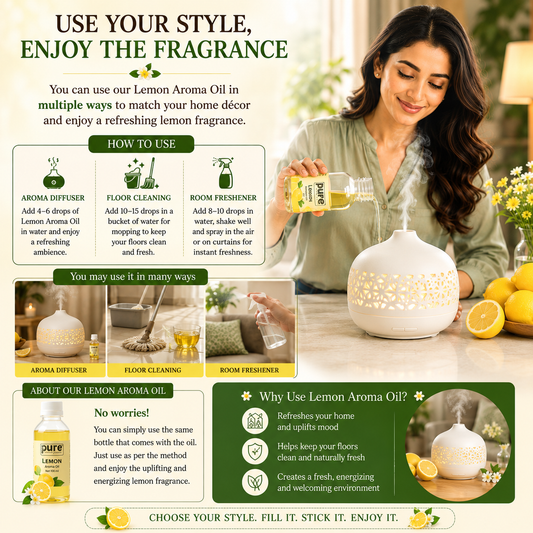 Pure Source India Lemongrass Aroma Oil | Premium Fragrance Oil for Diffuser, Aromatherapy, Meditation, Candles, Soap Making, Humidifier & Home Air Freshener