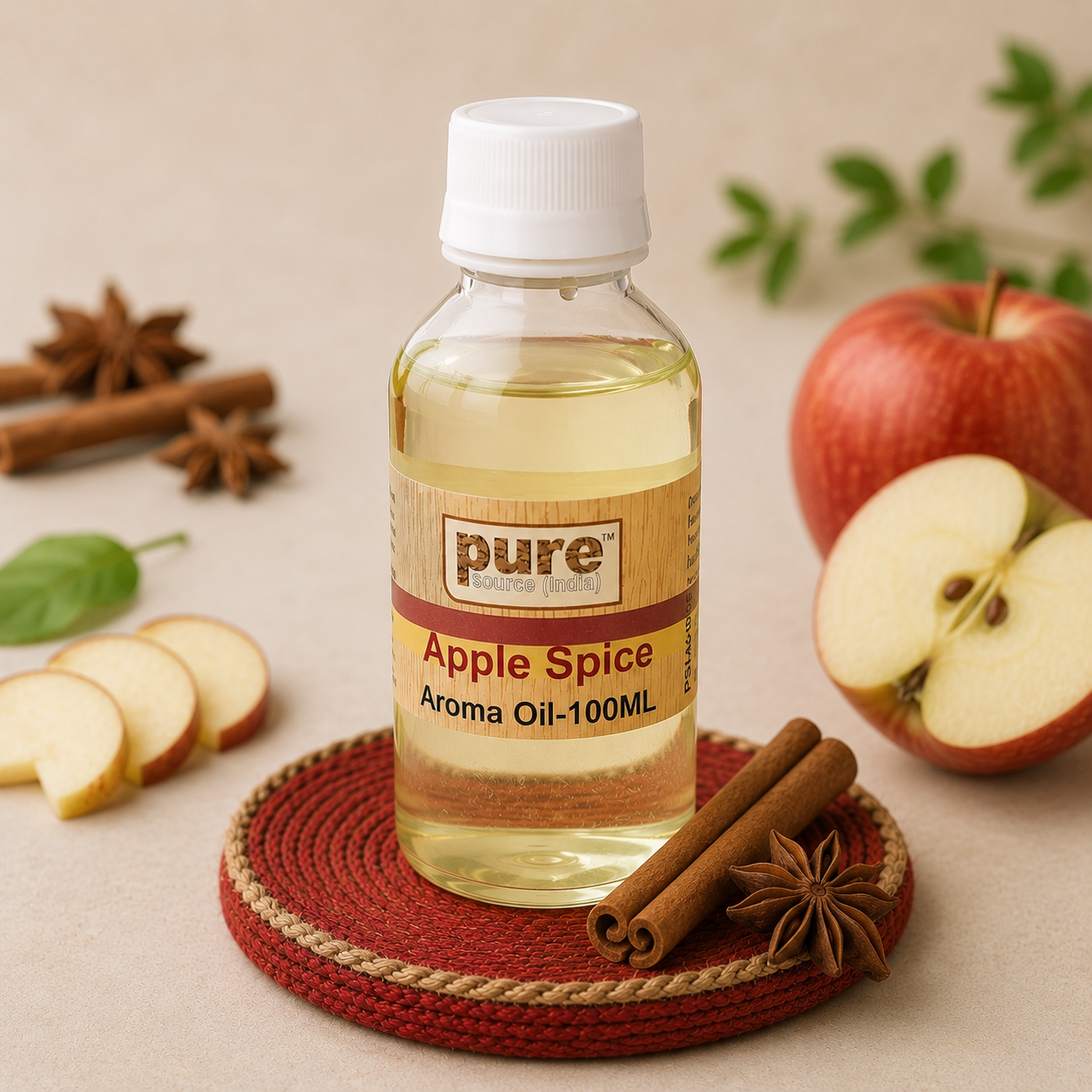 Pure Source India Apple Spice Aroma Oil | Premium Fragrance Oil for Diffuser, Aromatherapy, Meditation, Candles, Soap Making, Humidifier & Home Air Freshener