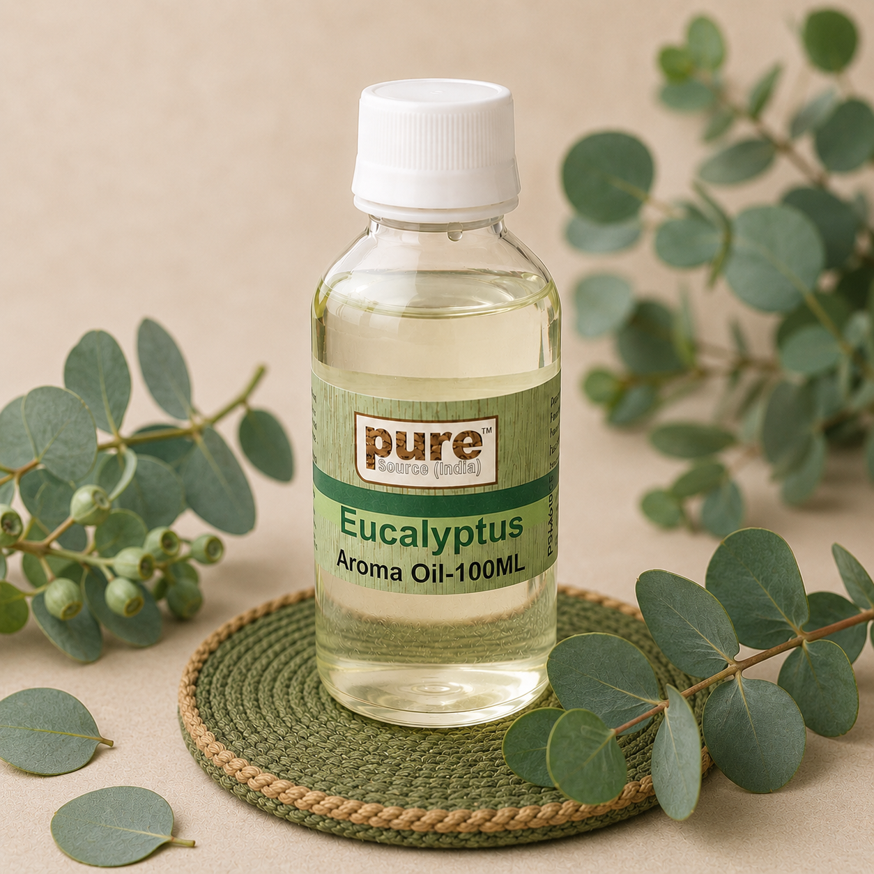 Pure Source India Eucalyptus Aroma Oil | Premium Fragrance Oil for Diffuser, Aromatherapy, Meditation, Candles, Soap Making, Humidifier & Home Air Freshener