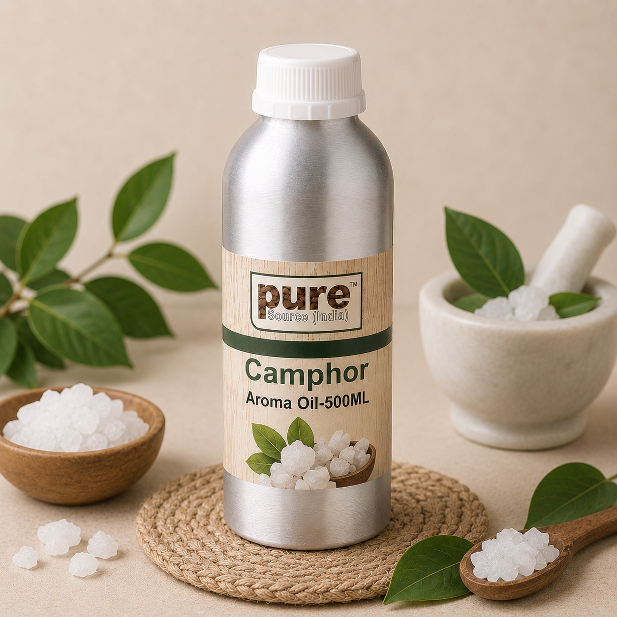 Pure Source India Camphor Aroma Oil | Premium Fragrance Oil for Diffuser, Aromatherapy, Meditation, Candles, Soap Making, Humidifier & Home Air Freshener