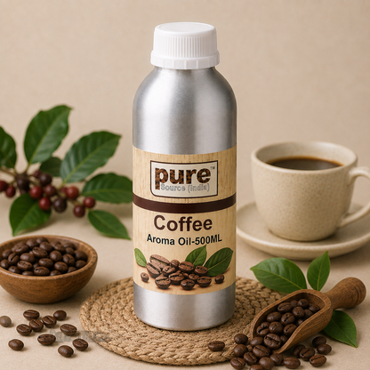Pure Source India COFFEE Aroma Oil | Premium Fragrance Oil for Diffuser, Aromatherapy, Meditation, Candles, Soap Making, Humidifier & Home Air Freshener
