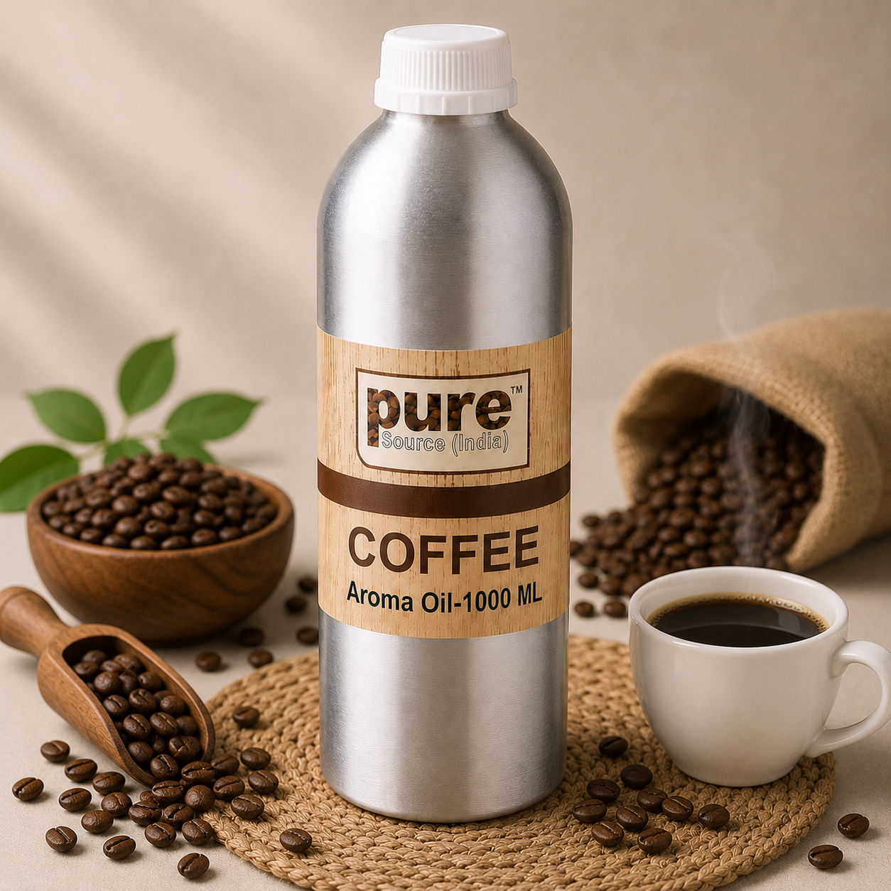 Pure Source India COFFEE Aroma Oil | Premium Fragrance Oil for Diffuser, Aromatherapy, Meditation, Candles, Soap Making, Humidifier & Home Air Freshener