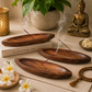 Wooden Incense Holder & Ash Catcher – Handmade Natural Wood Bote Shape Stick Burner with 2 Slots (11 x 3 Inch - 1 Piece) for Home Temple & Meditation