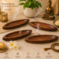 Wooden Incense Holder & Ash Catcher – Handmade Natural Wood Bote Shape Stick Burner with 2 Slots (11 x 3 Inch - 1 Piece) for Home Temple & Meditation